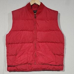 Eddie Bauer Goose Down Vintage Red Quilted Puffer Vest‎ Mens Size XL